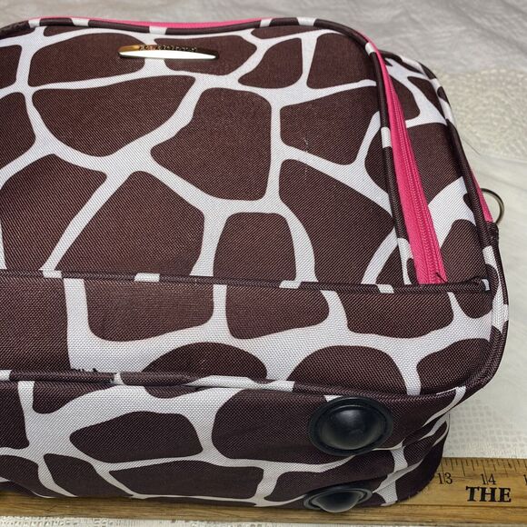Rockland Brown Cow Print Canvas Carry-On Tote Travel Bag Weekender Overnight - Picture 9 of 11